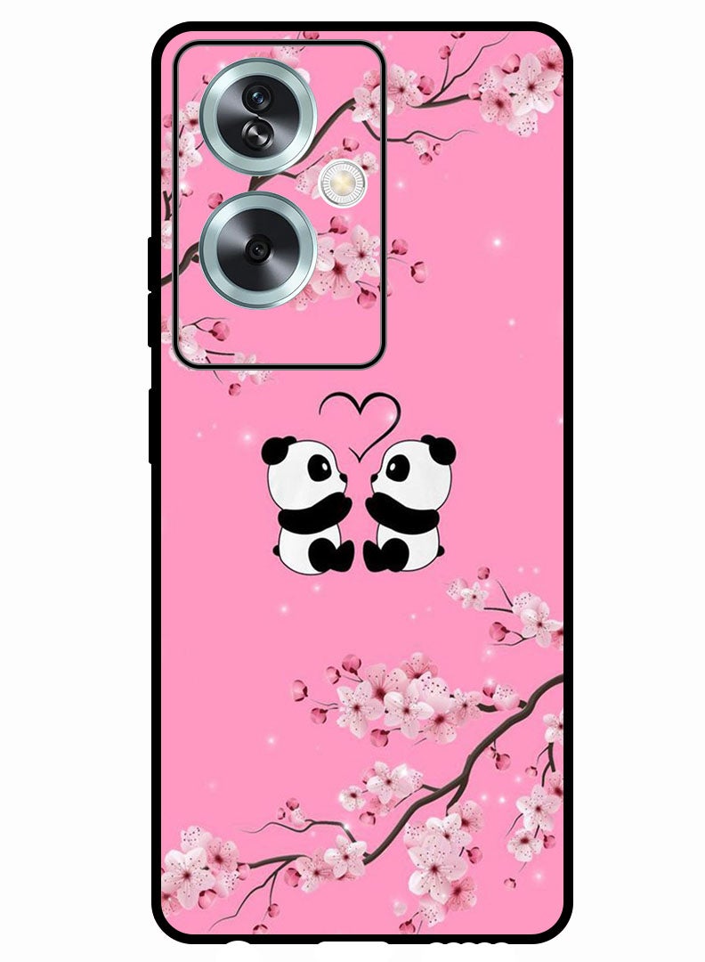 Theodor Protective Case Anti Scratch Shock Proof Bumper Cover For Oppo A2 Two Small Pandas - Image 1