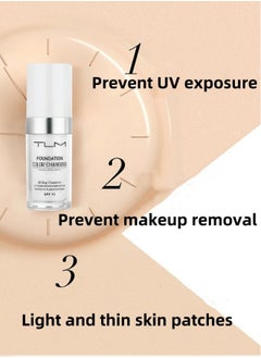 TLM Colour Changing Foundation for Different Skin Tone, Foundation Makeup Base Nude Face Liquid Full Coverage Concealer, TLM Concealer Cover Cream, SPF15  - Image 5