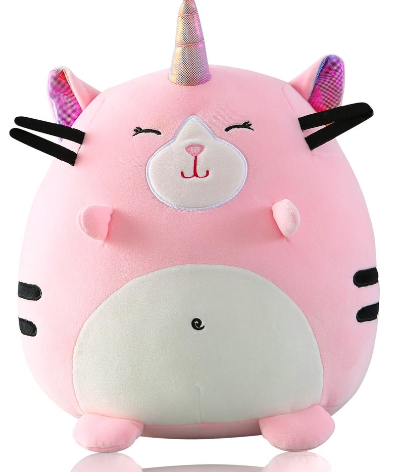 Marsjoy 8 Pink Caticorn Plush Pillow Toy Squishy Stuffed Animal Plushie Cute Cat Unicorn Huggable Toy Kawaii Soft Cushion for Girl Kid Birthdays Christmas - Image 3