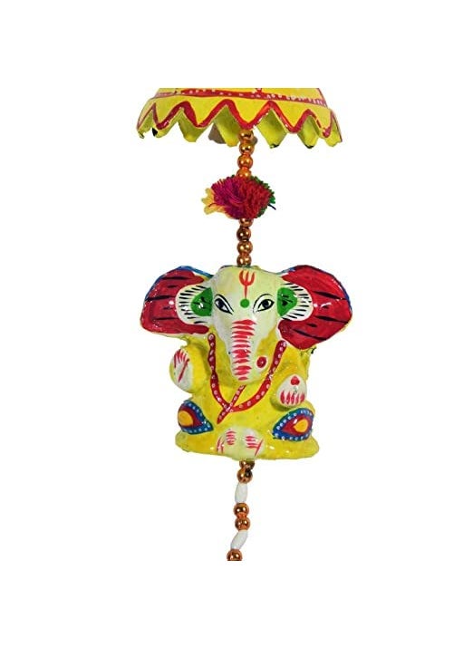 ADITYA IMPEX ADITYA IMPEX Handicraft rajasthane Colored Bells Desing Decorative showpice Wind Chimes for Home Balcony Garden Positive EnergyDecor Hanging Long Bells Umbrella Ganesh Set of 2 Piece Multicolour  - Image 2
