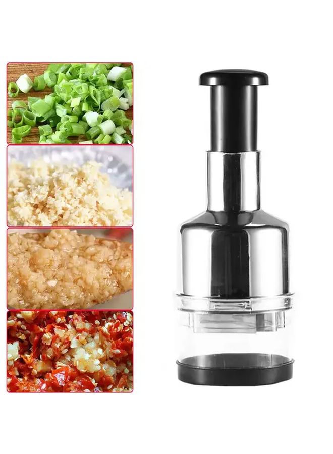 Stainless Steel Garlic Press Manual Garlic Crusher With Ergonomic Handle Heavy Duty Construction For Easy Peeling And Pressing No Electricity Needed Kitchen Dining Essential For Adult Home Cooks - Image 1