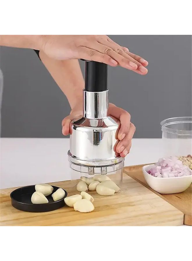 Stainless Steel Garlic Press Manual Garlic Crusher With Ergonomic Handle Heavy Duty Construction For Easy Peeling And Pressing No Electricity Needed Kitchen Dining Essential For Adult Home Cooks - Image 2