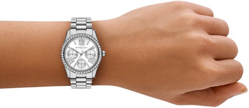 مايكل كورس Women Michael Kors MK4979 Lexington Stainless Steel Wrist Watch for Women - 34 mm Case Diameter, Silver - Image 2