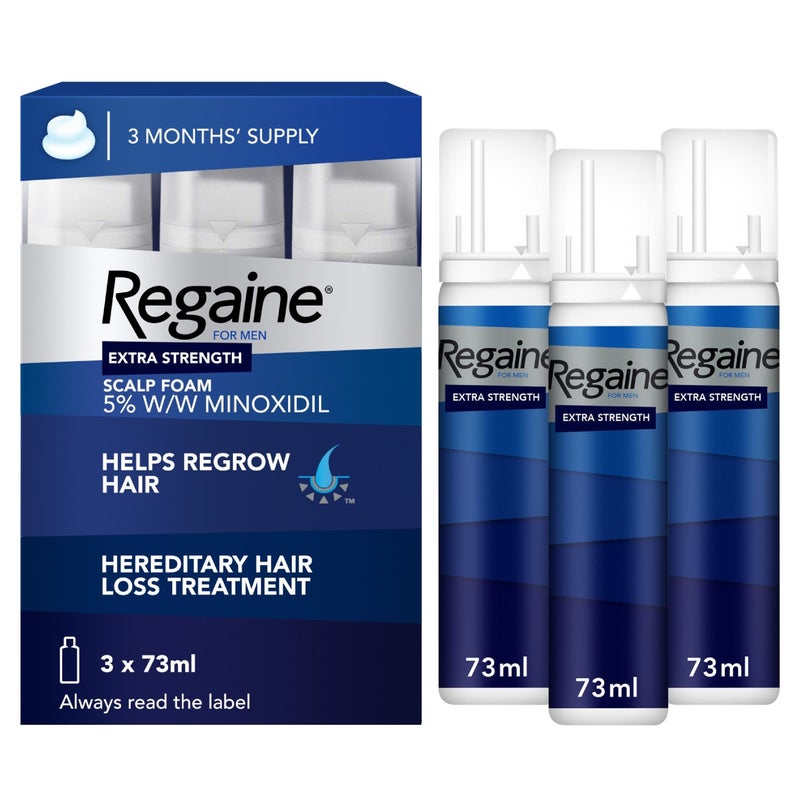 Regaine For Men Hair Regrowth Foam 3x73ml - Image 1