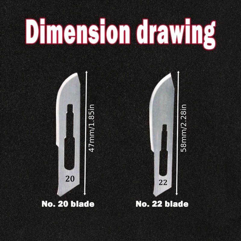 V 41 Pieces Per Set Utility Industrial Carbon Steel Blades No 22 With Non Extendable Heavy Duty Blade Handle No 4 For Art Carving Model Carving Crafts Industrial Carving Cellphone Repair Daily Grafting Shaving And Trimming Non Medical - Image 2