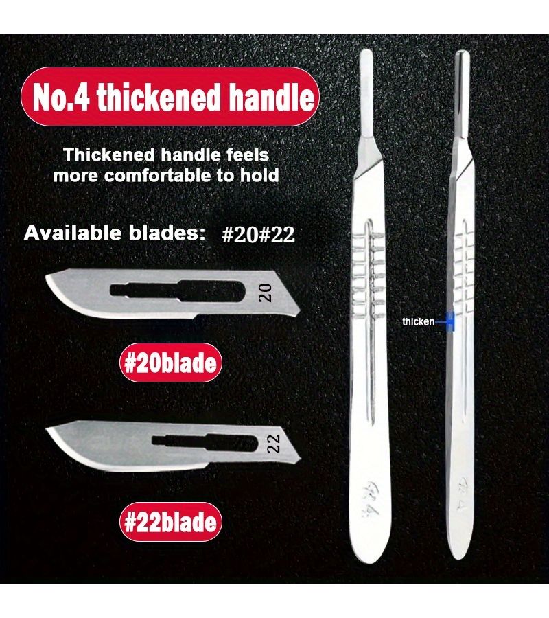 V 41 Pieces Per Set Utility Industrial Carbon Steel Blades No 22 With Non Extendable Heavy Duty Blade Handle No 4 For Art Carving Model Carving Crafts Industrial Carving Cellphone Repair Daily Grafting Shaving And Trimming Non Medical - Image 3