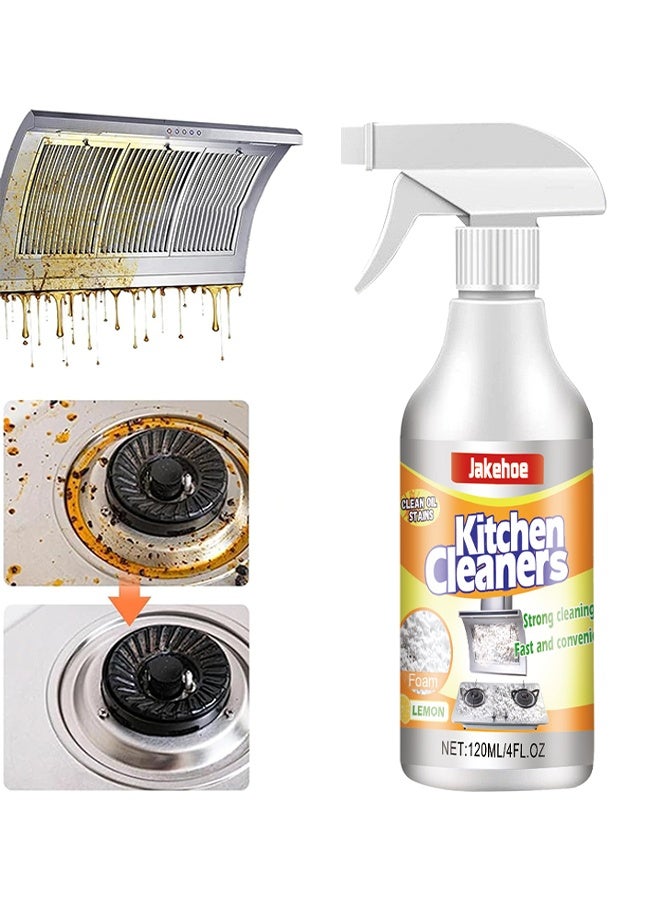 Jakehoe Kitchen Cleaner, Kitchen Degreaser Foam Spray, Clean Kitchen Oil Stains Spray, Stubborn Stains Cleaner, Multi-function Foam Cleaner Spray, Kitchen Degreaser & Cleaner For Multi-Surface Cookware & Countertop, 120ML - Image 1