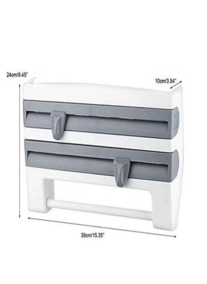 Bukela Tissue Dispenser and Wrap Holder Shelf with Cutter, Modern Minimalist Design for Home and Office  - Image 4
