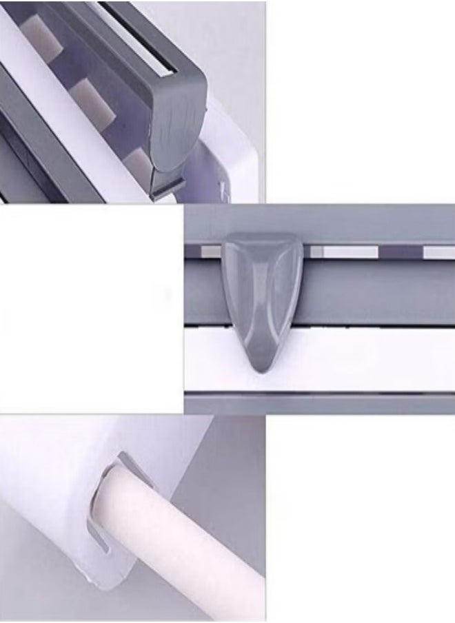 Bukela Tissue Dispenser and Wrap Holder Shelf with Cutter, Modern Minimalist Design for Home and Office  - Image 5