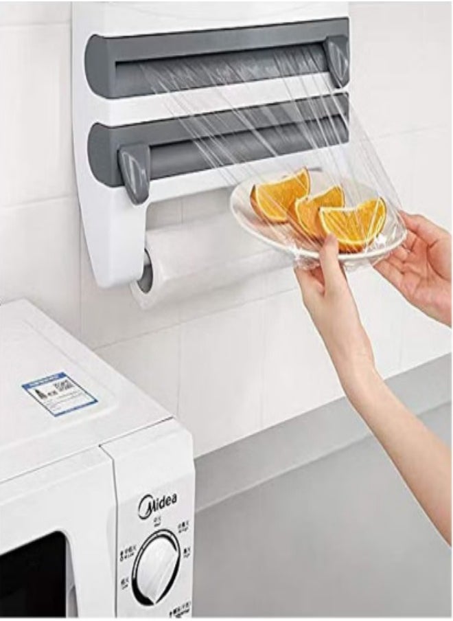 Bukela Tissue Dispenser and Wrap Holder Shelf with Cutter, Modern Minimalist Design for Home and Office  - Image 2