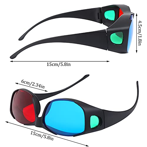 Adasea 3 Pieces Red Blue 3D Glasses 3D Movie Game Glasses Anti-Polarization Design Red-Blue 3D Style Glasses - Image 2
