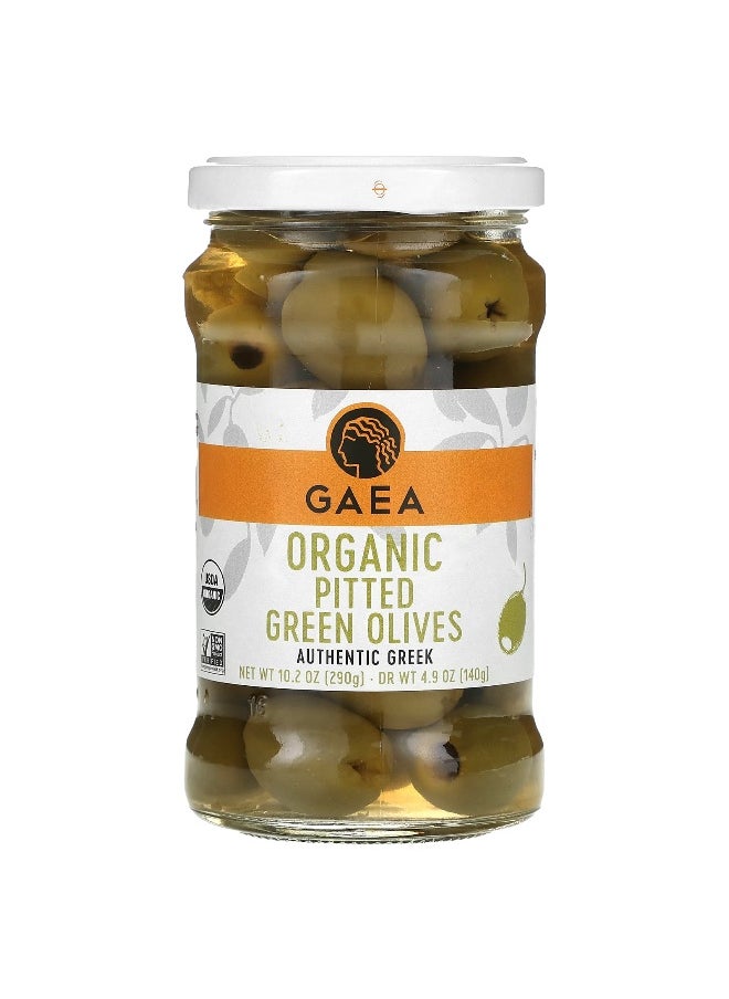 Gaea Gaea, Organic Pitted Green Olives, 10.2 oz (290 g)  - Image 1
