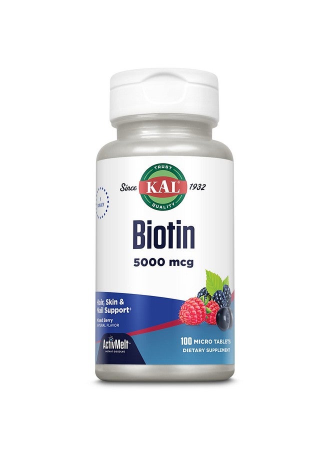 KAL 5000 Mcg Biotin Tablets Mixed Berry 100 Count - Image 2