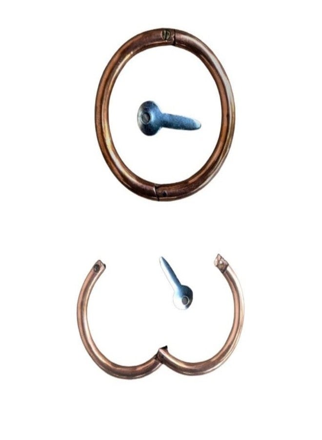 Kshama Copper Bull Nose Ring with Screw Key | Rustproof Cattle Nose Ring for Cow, Buffalo, Bull Veterinary Instruments Farm Use (1 Piece) - Image 1