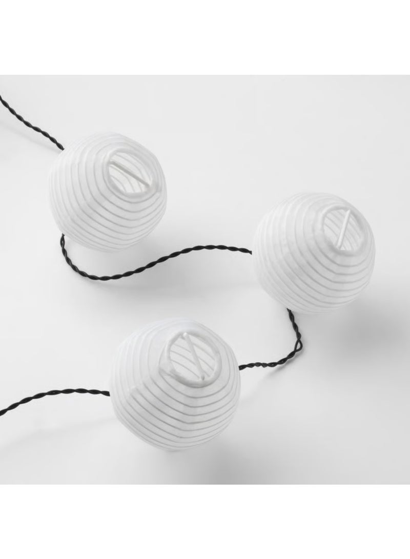سلسلة إضاءة LED تعمل بالطاقة الشمسية، 24 كرة مضيئة باللون الأبيض، بطول 7.3 متر، إضاءة بيضاء دافئة، مقاومة للعوامل الجوية بمعيار IP44، مناسبة للحدائق والأفنية الخارجية - Image 2