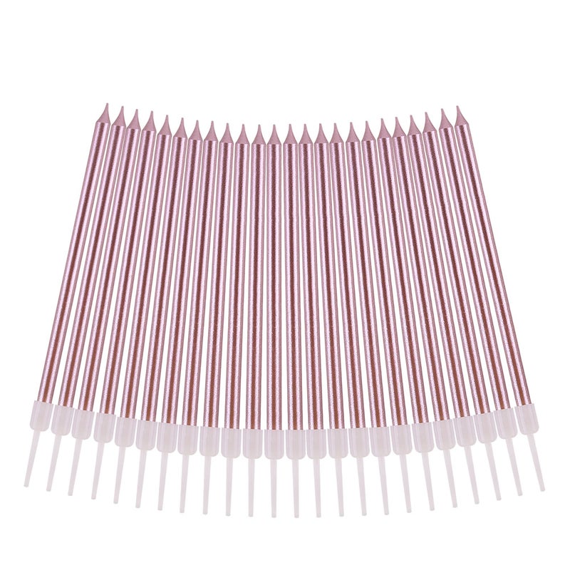 PHD CAKE Rose Gold Long Thin Metallic Birthday Candles, Cake Candles, Birthday Parties, Wedding Decorations, Party Candles - Image 4