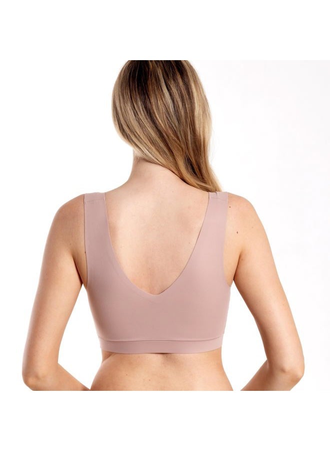 Floatley Cozy Bra Comfort Wirefree Full Coverage Seamless Bra with Embedded Pad for Women, Adobe Rose, S - Image 3