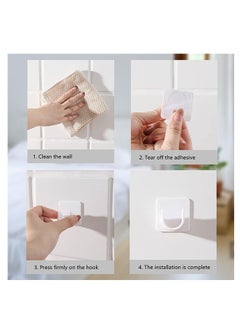 Generic 6 PCS Rod Hanging Bracket Fixer, Anti-Falling Curtain Door Shower Rod, Anti-Slip Support Frame, Stick Hook Shower Curtain Rod Frame, Non-Punching Strong Support Paste (White)  - Image 4