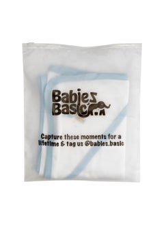 Babies Basic 100% Cotton Blanket, Receiving Blanket For New Born, 75*75Cm , Blue  - Image 4