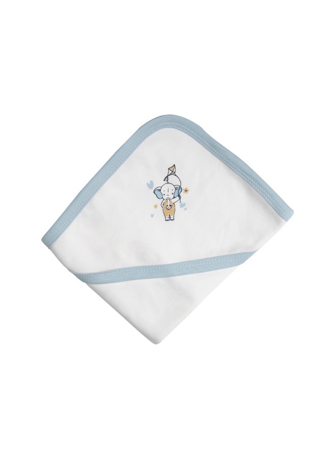 Babies Basic 100% Cotton Blanket, Receiving Blanket For New Born, 75*75Cm , Blue  - Image 3