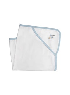 Babies Basic 100% Cotton Blanket, Receiving Blanket For New Born, 75*75Cm , Blue  - Image 2