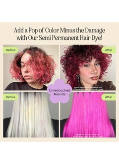INH Semi Permanent Hair Color | Color Depositing Conditioner | Pink Hair Dye | No Bleach, No Peroxide Temporary Flamingo Topaz Tint for Women, Men | Vegan, Ammonia Free, Sulfate Free, Ready to Use 6oz  - Image 2