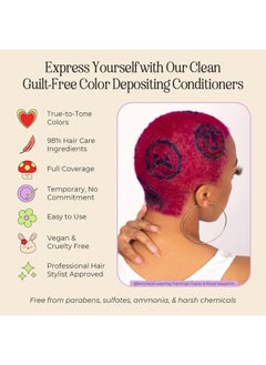 INH Semi Permanent Hair Color | Color Depositing Conditioner | Pink Hair Dye | No Bleach, No Peroxide Temporary Flamingo Topaz Tint for Women, Men | Vegan, Ammonia Free, Sulfate Free, Ready to Use 6oz  - Image 4