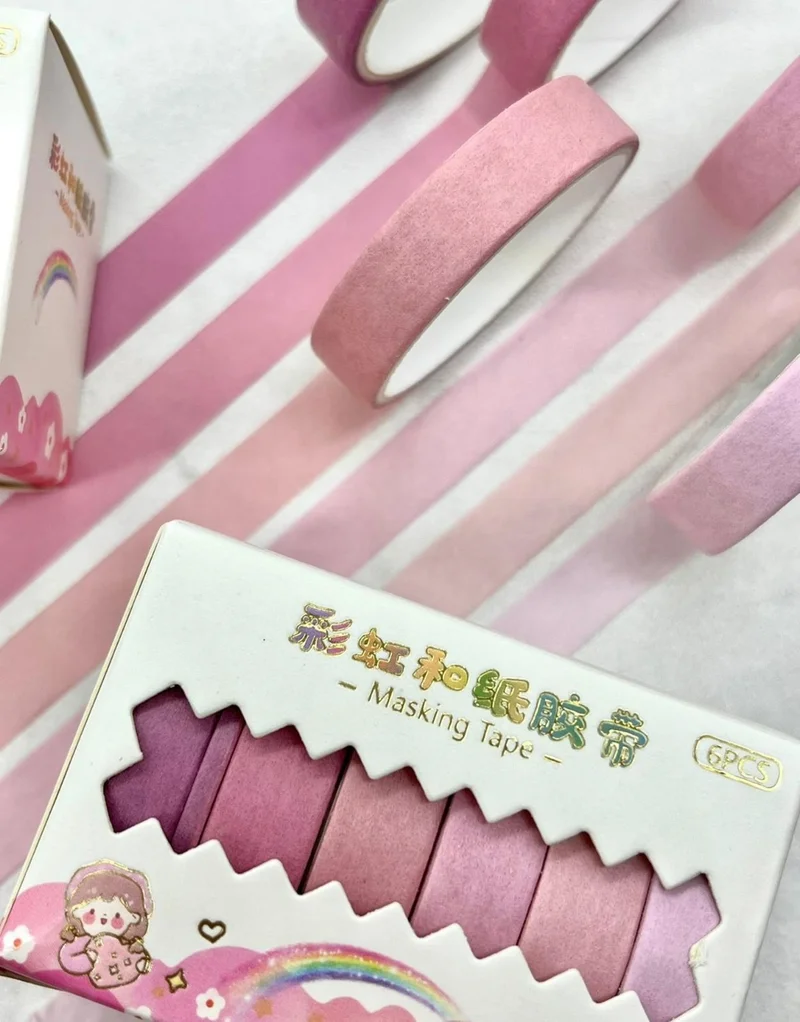 Kağıt Gemi Dükkan Paper Ship Shop Soft Pink Shades 6-Piece Washi Tape Set / Washi Tape / Bullet Journal / Scrapbook