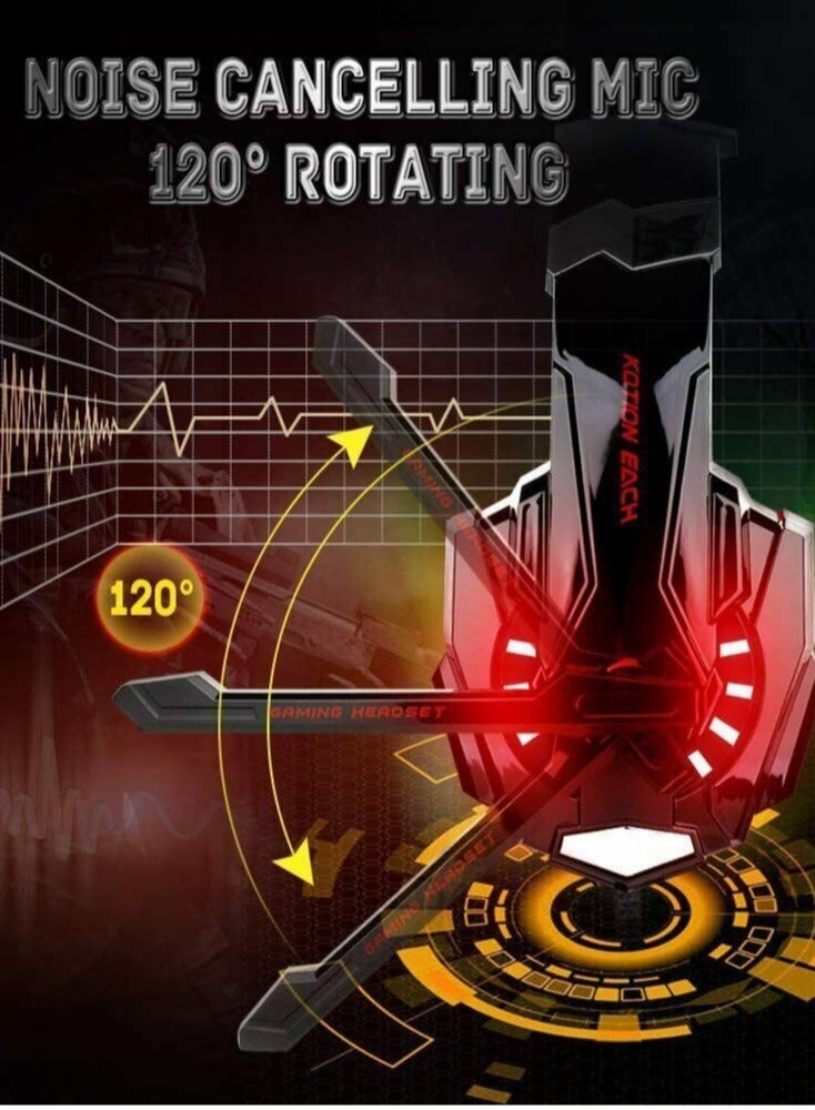 ELTRAZONE G2000 Gaming Headset Deep Bass Computer Game Headphones with microphone LED Light for computer PC Gamer  - Image 3