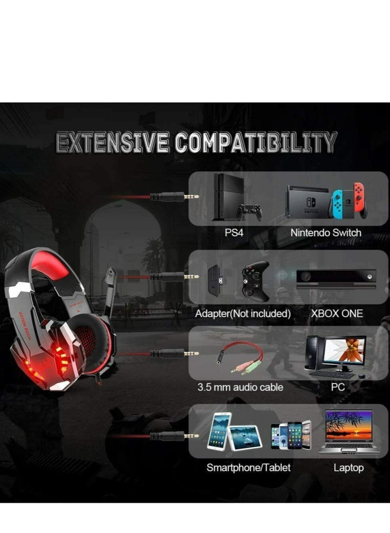 ELTRAZONE G2000 Gaming Headset Deep Bass Computer Game Headphones with microphone LED Light for computer PC Gamer  - Image 5
