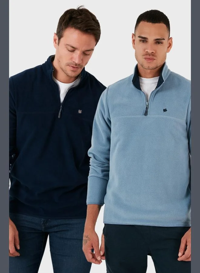 Buratti Buratti Slim Fit Anti-Pilling Non-Pilling Bato Collar Raised 2-Pack Polar Men's POLAR 5906001S2