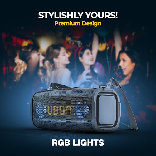 UBON Shahenshah SP-65, 20 watt Portable Bluetooth Speaker, 10 Hours Long Playtime, RGB Lights, Multiple Connectivity Wireless Party Speaker (Black) - Image 5