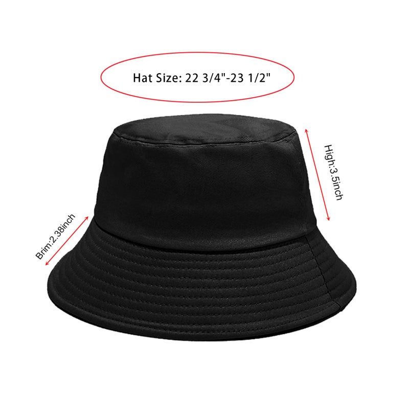 PFFY Bucket Hat for Women Men Cotton Summer Sun Beach Fishing Cap White - Image 3