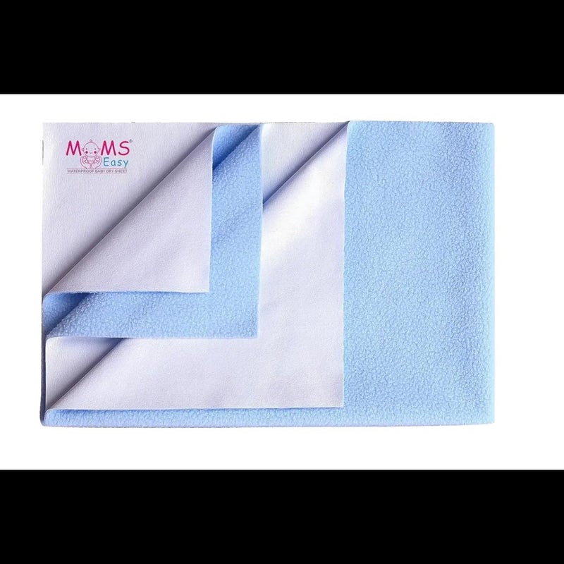 Moms Easy MOMSEASY® New Born Bed Protector Sheet, Crib & Plastic Sheets Waterproof SkyBlue (Small, 70x50 cm) - Image 1