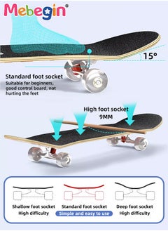 MEBEGIN 78*20cm Skateboard Set with Storage Bag and 6PCS Protect Gear, 7-ply Maple Deck Skate Board with Durable Deck and Smooth Wheels, Easy to Ride and Stop, Suitable for All Types of People  - Image 4