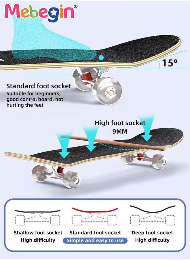 MEBEGIN - 78*20cm Skateboard Set with Storage Bag and 6PCS Protect Gear, 7-ply Maple Deck Skate Board with Durable Deck and Smooth Wheels, Easy to Ride and Stop, Suitable for All Types of People - Image 1