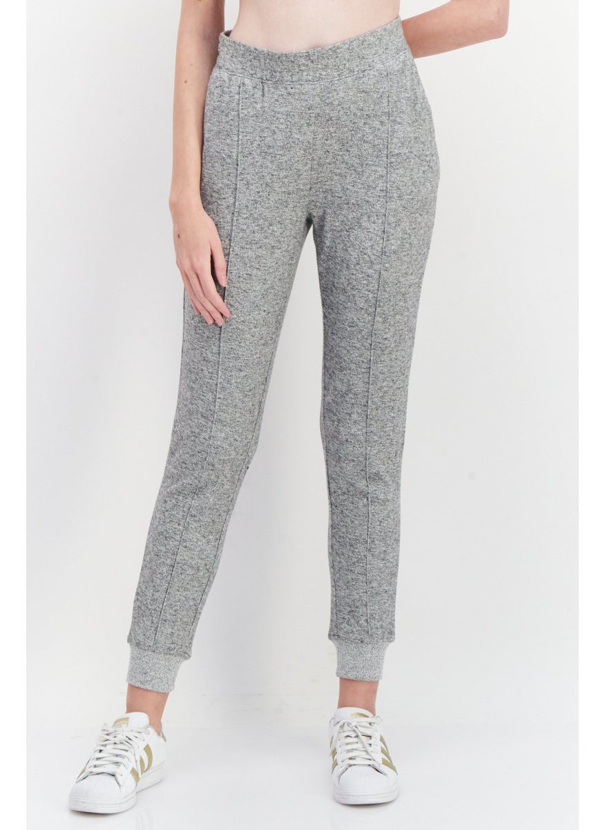 Marc New York Women Regular Fit Brand Logo Jogger Pants, Grey  - Image 1