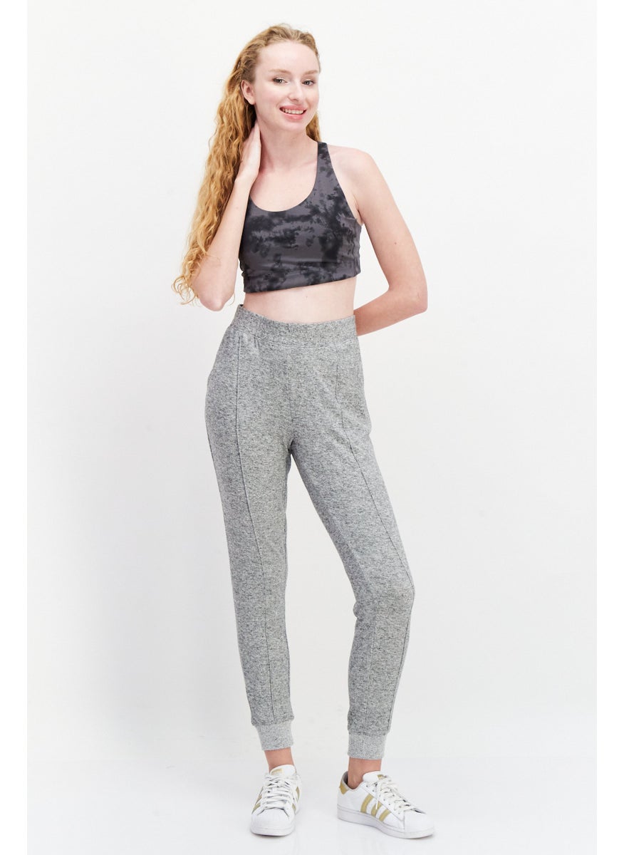 Marc New York Women Regular Fit Brand Logo Jogger Pants, Grey  - Image 2