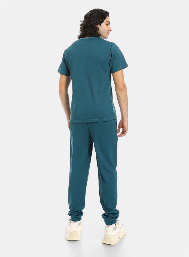 Red Circle Short Sleeves Slip On T-Shirt and Pants Set - Image 3