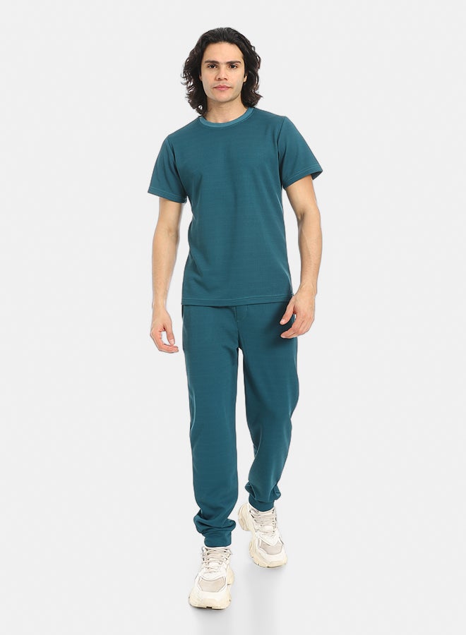 Red Circle Short Sleeves Slip On T-Shirt and Pants Set - Image 1