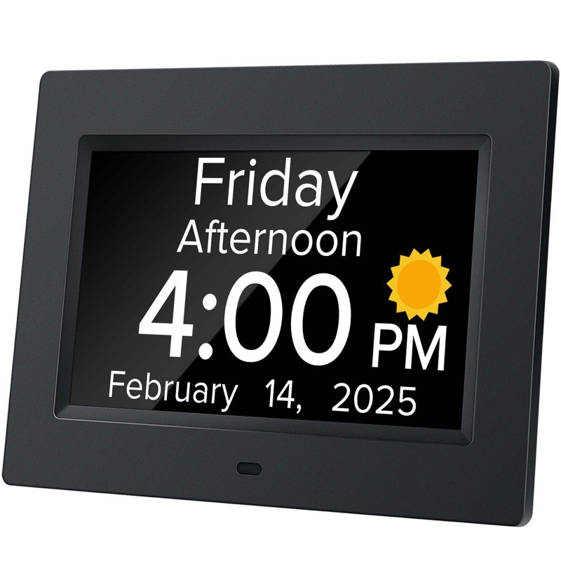 Mitoart Digital Alarm Clock with Date and Day of Week for Dementia Seniors, Voice Announcement Time, Multiple Alarm Sets, Auto DST, Designed Specifically for Elderly - Black - Image 1