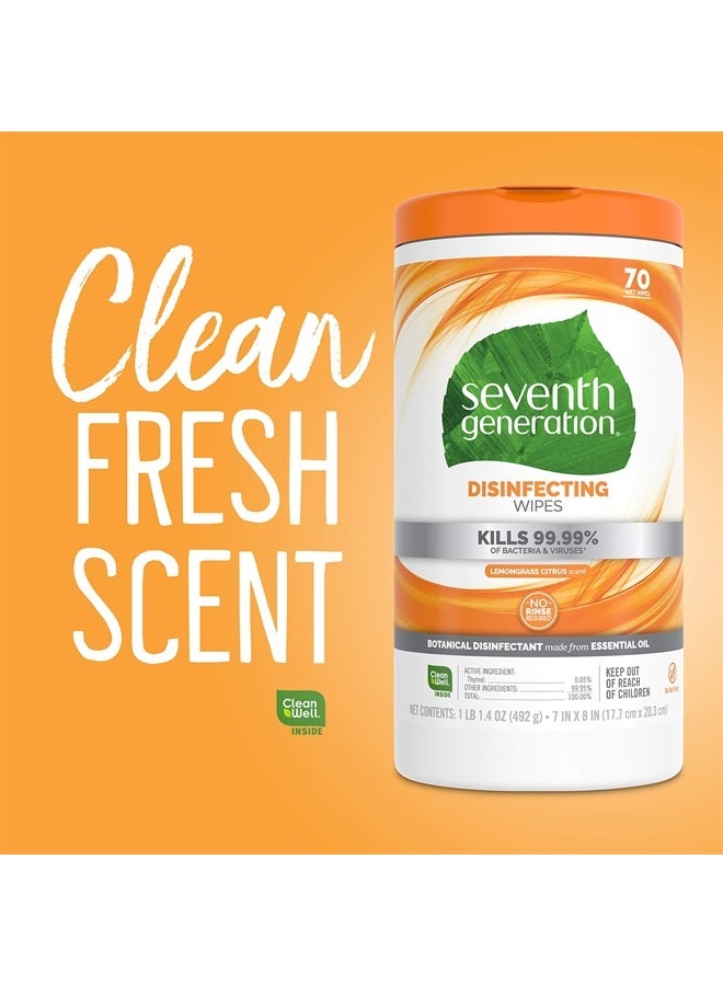 Seventh Generation Disinfecting Multi Surface Wipes, Botanical Disinfectant, 70 Count, Pack of 6 - Image 4