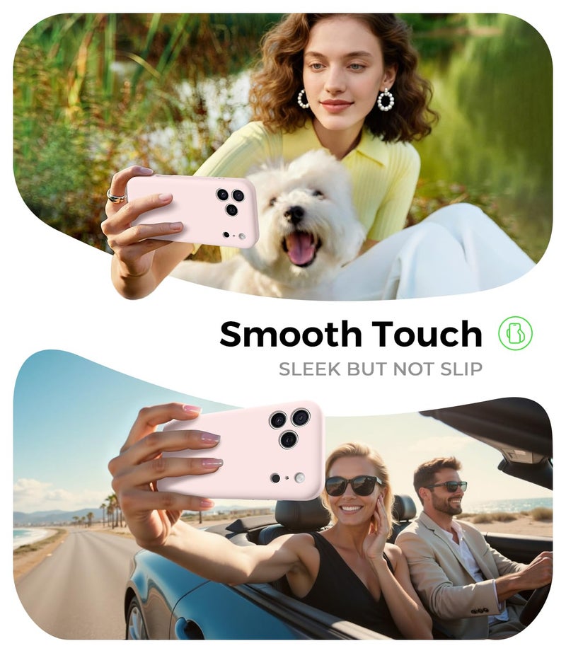 AOTESIER Compatible with iPhone 17 Pro Max Case, Silicone Upgrade [Full Camera Protection][Integrated Camera Control Button] Shockproof Protective Phone Case with Anti-Scratch Lining, Chalk Pink - Image 2