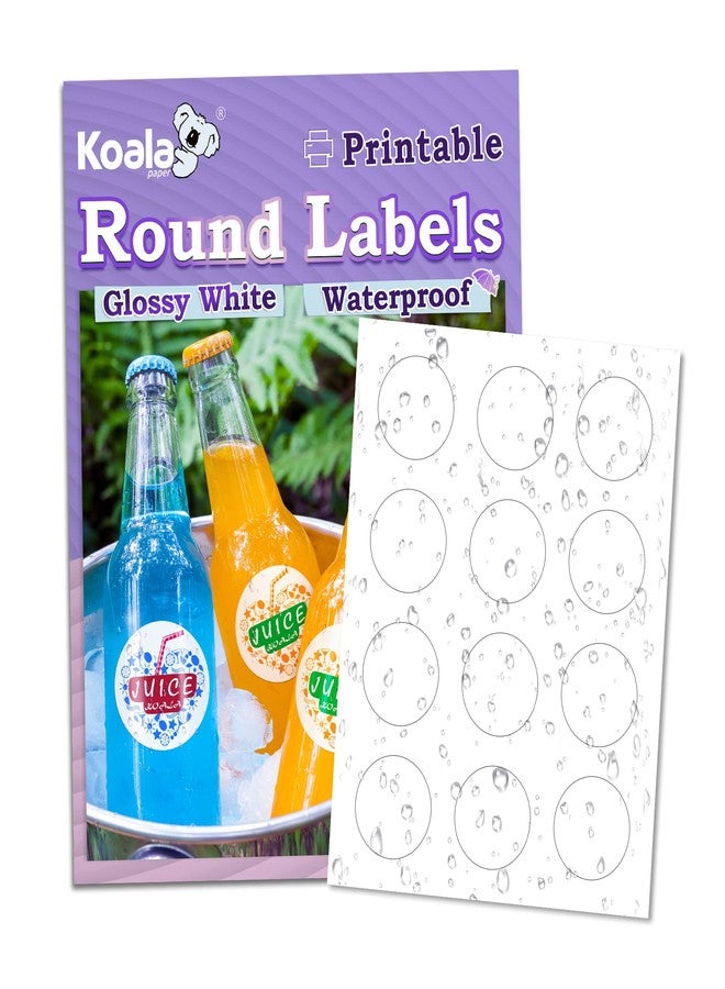 KOALA PAPER Koala Round Labels 2 Inch, Glossy Waterproof Printable Circle Stickers for Inkjet and Laser Printer, 240 Circle Labels for Brand Logo, Bottle, Jar - Image 1