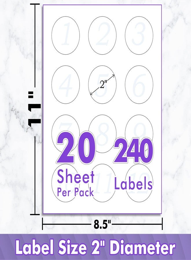 KOALA PAPER Koala Round Labels 2 Inch, Glossy Waterproof Printable Circle Stickers for Inkjet and Laser Printer, 240 Circle Labels for Brand Logo, Bottle, Jar - Image 3