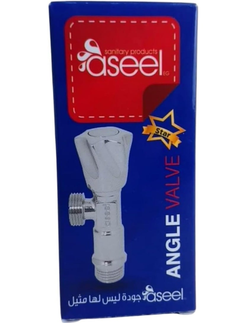 أصيل محبس زاوية وحنفية غسالة ال فوسيت من اسيل (زاوية نجمة 1/2 × 1/2) - Image 2