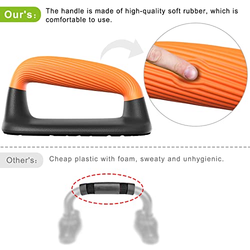 Kipika Push Up Bars, Pushup Stands, Anti-Slip Soft Plastic Push Up Handles, Bottom Anti-Slip Pad, Strength Training Equipment, Perfect for Floor Workout Exercise Black&Orange - Image 4
