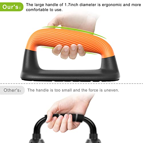 Kipika Push Up Bars, Pushup Stands, Anti-Slip Soft Plastic Push Up Handles, Bottom Anti-Slip Pad, Strength Training Equipment, Perfect for Floor Workout Exercise Black&Orange - Image 5