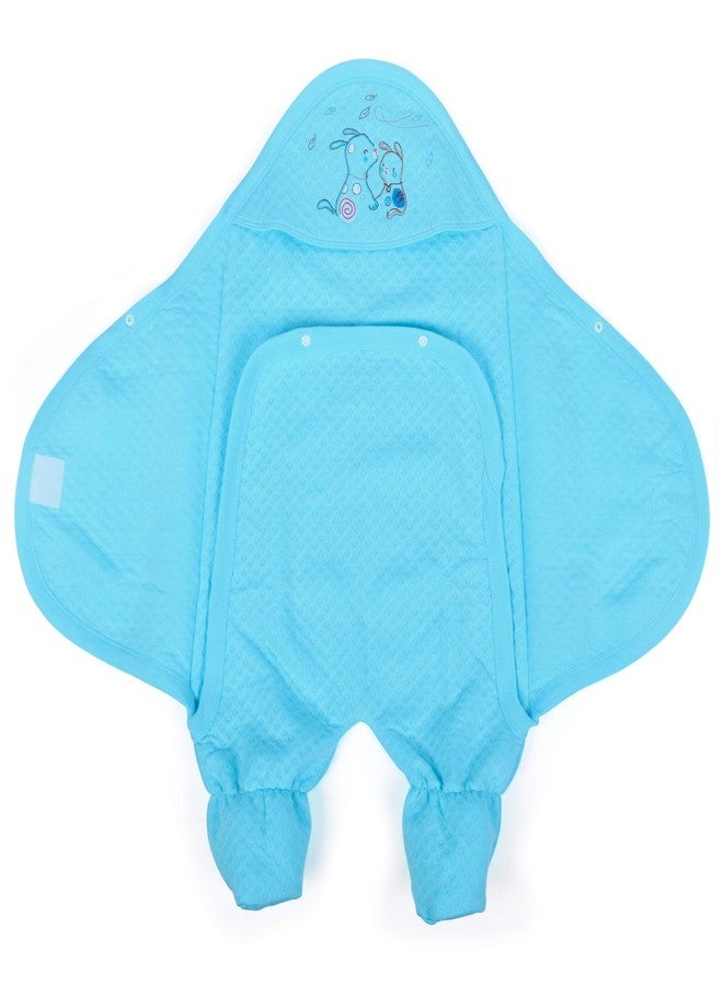Pokory Warm Wrap New Born Infant Baby Girls and Boys Luxury Soft Warm Wrapper Cover Winter Blanket Cum Quilt Towel Sleeping Bag Wrap for 0 to 12 Months -Turquoise - Image 2