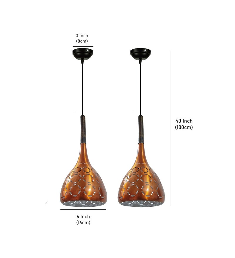 Lyse Decor Hanging Lights for Dining Table, Pendant Lights for Kitchen Island, Lamps for Office Cabin, Hanging Lights for Home Entrance and Modern Lamps for Drawing Room (Pack of 2) - Image 3